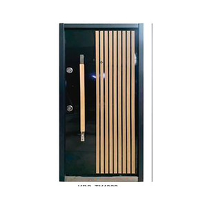 Porte d'entrée manuelle à ouverture plate en acier et bois de style turc SFA 039, anti-effraction, pour extérieur - Product Image 5