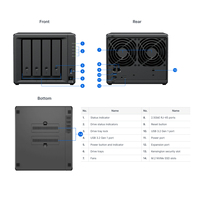 Les petites entreprises utilisent Ds925 + 4 Bay intégré 2 * 2.5GbE Port Mini Data Nas Storage Server