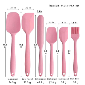 Juego de Espátulas de Silicona Reutilizables de 6 Piezas con Logotipo Personalizado, OEM ODM, Fácil de Limpiar, Juego de Raspadores de Silicona para Cocina con Empaque de Marca Privada - Product Image 3