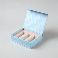 Boîte d'emballage cosmétique avec logo personnalisé, écologique, en papier recyclé enduit, boîtes cadeaux en papier multi-compartiments EVA pour parfum