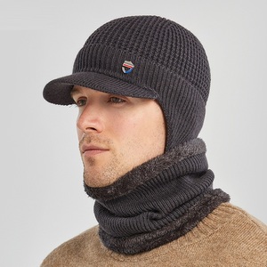 Itfabq35 — <span class=keywords><strong>ensemble</strong></span> de chapeau écharpe pour hommes, chapeau tricoté, chaud, doublure polaire, idéal pour l'hiver - Product Image 4