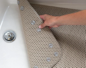 Tapis de Douche Moderne en PVC Antidérapant Lavable en Machine avec Trous de Drainage Extra Larges et Ventouses pour Salle de Bain - Product Image 4