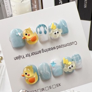 Wholesale New Arrival Ins Style Autumn and Winter Hard Gel <strong>Nail</strong> Painting Short Oval Handmade <strong>Simple</strong> Short <strong>Cute</strong> <strong>Nails</strong> Press on - Product Image 3