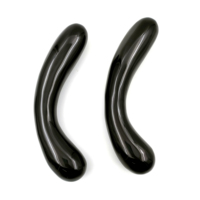Bâton de massage en obsidienne noire incurvée, outil d'exercice de Kegel en cristal de pierre précieuse naturelle