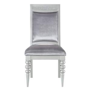 DB Grey and Platinum Upholstered <b>Side</b> Dining Chairs Set of 2 - Product Image 2
