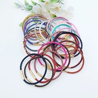 Bracelet tendance ultra-fin en fil d'acier inoxydable, minimaliste et élégant, avec perles de riz et fermoir à vis doré, pour la création de bijoux DIY