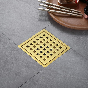Drain <span class=keywords><strong>de</strong></span> sol <span class=keywords><strong>de</strong></span> douche carré <span class=keywords><strong>de</strong></span> 4 pouces avec <span class=keywords><strong>grille</strong></span> amovible, en acier inoxydable 304, finition or brossé <span class=keywords><strong>pour</strong></span> salle <span class=keywords><strong>de</strong></span> bain - Product Image 3