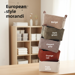 <span class=keywords><strong>Panier</strong></span> <span class=keywords><strong>de</strong></span> <span class=keywords><strong>rangement</strong></span> <span class=keywords><strong>pliable</strong></span> en velours côtelé pour la maison, style rustique, avec longues poignées, grande capacité, lot <span class=keywords><strong>de</strong></span> 3 boîtes <span class=keywords><strong>de</strong></span> <span class=keywords><strong>rangement</strong></span>, ensemble <span class=keywords><strong>de</strong></span> seaux à vêtements, bacs en tissu - Product Image 3