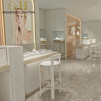 Comptoir de présentation de bijoux de luxe avec éclairage LED, vitrine en verre pour bijoux, meuble de présentation de bijoux