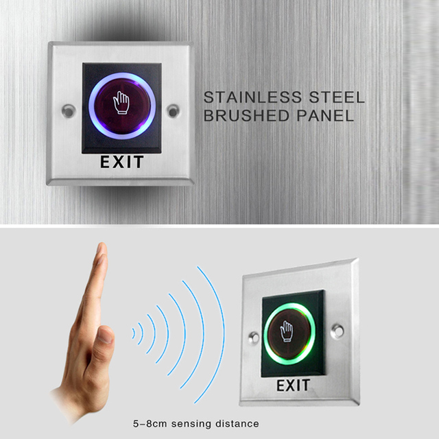 Smart Security Door Lock Access Control 12V Door Release Open Touchless Contactless Exit Button Switch
