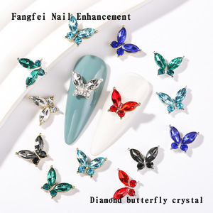 2025 xuyên biên giới phong cách mới siêu <span class=keywords><strong>Flash</strong></span> pha lê bướm xu hướng màu sắc trang sức móng tay ba chiều - Product Image 2
