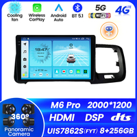 MEKEDE-Radio estéreo M6 Pro con Android 12, 8 núcleos, 256GB 8 +, 2K, DSP, 2 dines, GPS, WIFI, para Volvo S60 V60 2011-2020