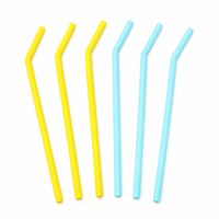 Pailles réutilisables en silicone de qualité alimentaire, courbées, avec brosse de nettoyage pour eau, jus, café, gobelet