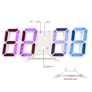 Hiện Đại Trang Trí Nội Thất <span class=keywords><strong>3</strong></span> Mức Độ Sáng Ánh Sáng Ban Đêm 3D LED Thời Gian Lịch Bàn Đồng Hồ Báo Thức Cho Kho Văn Phòng - Product Image 5