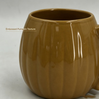 Tasse en céramique gaufrée citrouille 17 oz, multicolore au choix, compatible micro-ondes, idéale pour offrir – Meilleures ventes