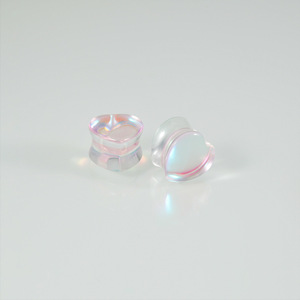 YICAI Glas Pink Lila Farbe Ohr strecker Expander Gauge 6-25MM <span class=keywords><strong>Body</strong></span> <span class=keywords><strong>Piercing</strong></span> Schmuck Herzform Ohr Tunnel Stecker - Product Image 5