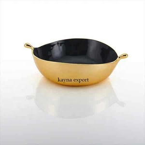 Nuevo cuenco de desorden con acabado dorado y esmaltado de lujo, cuenco de 3 niveles de metal recién llegado con cuenco con acabado esmaltado para dulces y cuenco dulce - Product Image 5