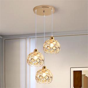 Lampu gantung Nordic kecil, lampu liontin emas kamar tidur kristal besi 90 kreatif Modern untuk restoran meja Bar - Product Image 1
