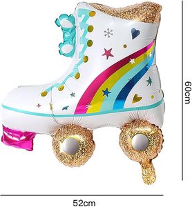 Colorful Roller Skate Foil Balloon, Metallic Retro 80s for <b>Kids</b> Birthday & Disco Party Supplies - Product Image 2