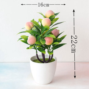 Fuit artificiel Bonsai Citron Orange Shiitake Champignon Pêche Poivre <span class=keywords><strong>Fraise</strong></span> <span class=keywords><strong>Arbre</strong></span> Fruit Artificiel En Pot pour la Décoration de la Maison - Product Image 2