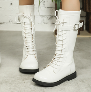 Botas Nuevas para Niñas, Estilo Primavera y Otoño, Botas Altas Blancas para Niña Pequeña, Botas Largas Blancas de Princesa - Product Image 4