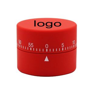 Minuteur de cuisine mécanique en plastique rond avec logo personnalisé imprimé à l'écran, compte à rebours de 60 minutes, rappel de compte à rebours avec pointeur - Product Image 1