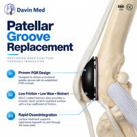 Kit d'instruments de remplacement de la rainure rotulienne PGR en titane imprimé en 3D Davin Med pour prothèse de genou canine