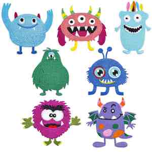 Nouvelle conception de patch brodé à appliquer au fer, motif de petit monstre mignon, pour la décoration de chapeaux et de vêtements - Product Image 3