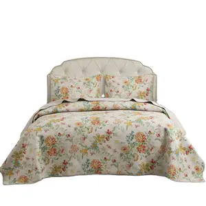 Nieuwe Gewatteerde Door De Amerikaanse Rustieke Retro Print Bed Cover Bed Op De Drie-Delige Set