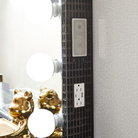 Coiffeuse de maquillage effet diamant écrasé avec miroir à 15 ampoules LED et 11 tiroirs pour chambre