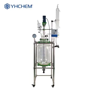 50L reaction jacketed glass reaction kettle with cooling, heating and temperature control