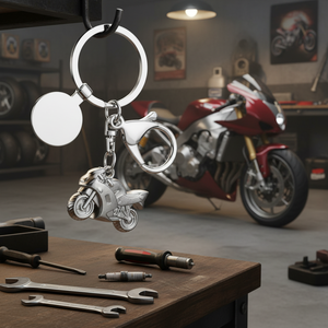 Portachiavi per Moto con Moschettone e Piastra in Plastica e Alluminio, Usato - Product Image 3