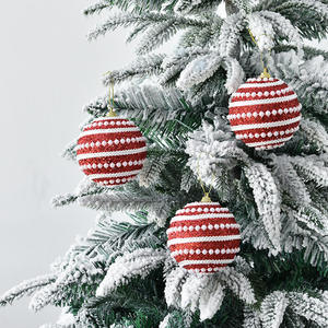 Fábrica al por mayor oro rojo BOLA DE Navidad espuma de poliestireno brilla espuma adornos de bolas de Navidad 3 unids/caja 8cm bolas de árbol de Navidad - Product Image 3