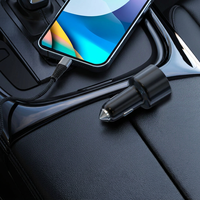 Chargeur de voiture USB C super rapide 100W PD 3.0 QC 3.0 double port type C pour ordinateur portable, tablette, smartphone