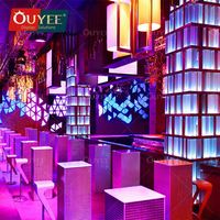 Meubles de bar LED haut de gamme pour terrasse de boîte de nuit moderne, tables et chaises écologiques, tables rondes pour événements, fêtes, jardin
