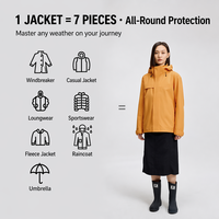 Veste 3-en-1 imperméable, coupe-vent et chaude avec fermeture éclair pour la randonnée, le camping, l'alpinisme et les sports d'hiver