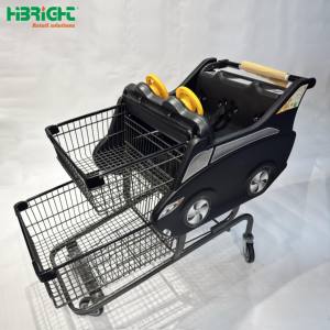 Supermercado Gran capacidad Gemelos Asientos para bebés Estilo americano Carrito de compras - Product Image 4