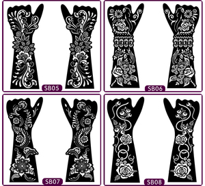 <span class=keywords><strong>Prix</strong></span> le plus bas : Pochoirs de tatouage au henné pour l'art corporel, autocollants de tatouage au henné temporaires, pochoirs de tatouage réutilisables en gros - Product Image 6