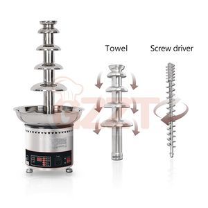Fabricant de fontaine à chocolat et de machine à fondre de grande taille en acier inoxydable pour les fêtes, 6 étages - Product Image 2
