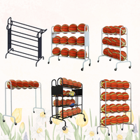 Support de basket-ball pliable multifonctionnel en métal Type de support avec logo imprimé Caractéristiques de conception de support de stockage OEM ODM personnalisé