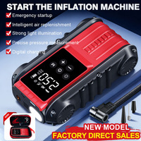 Arrancador de Coches Digital con Inflador de Neumáticos y Monitor de Presión, Material ABS, Presión Máxima de 150 psi para Vehículos y Motocicletas