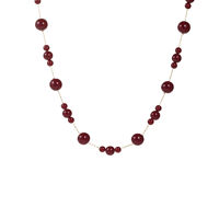 Collier en acier inoxydable avec perles rouges pour femmes TANGPEI, bijoux de mode