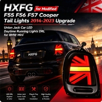 Nouveaux feux arrière HXFG 12V modifiés pour Mini Cooper F55/F56/F57 2014-2023, avec feux de jour LED Union Jack, Plug-and-Play
