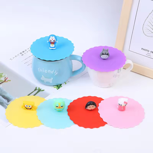 Wholesale Modern Design Silicone Cup Cover and Lid Wholesale Carton Style <b>Drinkware</b> <b>Accessories</b> for Tea Coffee Cups - Product Image 1