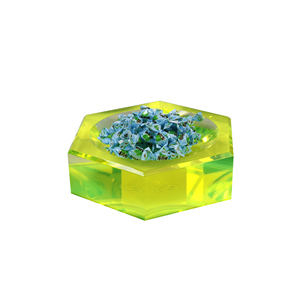 4X4Inch 6X6Inch 8X8Inch Màu Xanh Neon AVF Hạt Nhựa Acrylic Đĩa Kẹo Acrylic Sang Trọng Khay Kẹo Mica Để Bàn Trang Trí Hình Vuông - Product Image 2