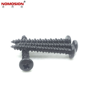 NOMOSION Round Head Phillips Tapping Screws PA3x23 Black Metal <b>Fasteners</b> General Industry Use - Product Image 3