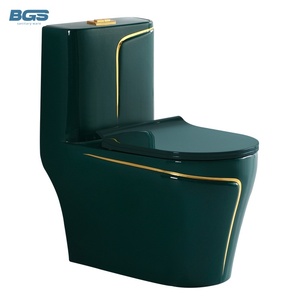 Modern <strong>Black</strong> One-Piece Ceramic Siphonic <strong>Toilet</strong> Set Floor Mounted WC With Square Bowl for Home Hotel Colorful Bathroom Accessory - Product Image 2