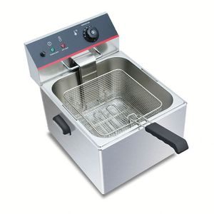 Friteuse horizontale avec tamis à huile et minuterie, modèle de table, 4 foyers, pour viande, pain, noix, lait, préparation sous pression et plaque de cuisson, 25L, 3 paniers - Product Image 2