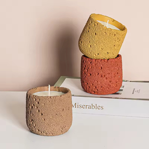 Venta al por Mayor de Portavelas de Cemento de Lujo en Varios Colores, Frascos de Cemento para Velas con Logotipo Personalizado para Decoración del Hogar - Product Image 2