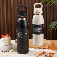 Nouvelle Tasse Thermos Isotherme Portable Élégante à Ouverture Rapide pour Hommes et Femmes, Grande Capacité, Couvercle Pop-Up, Buvage Mains Libres, Paille Intégrée 6-12